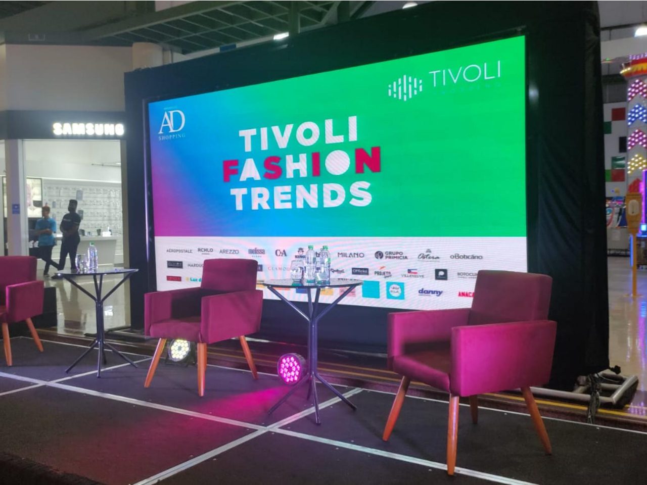 Painel de LED Magic Sound no evento Tivoli Fashion Trends em shopping